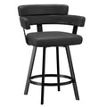 Oberon 26″ Counter Stool with Swivel (Charcoal and Black) (Set of 2)