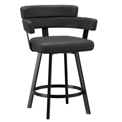 Oberon 26″ Counter Stool with Swivel (Charcoal and Black) (Set of 2)
