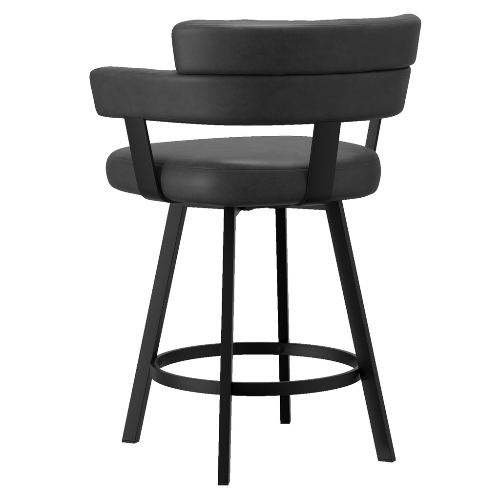 Oberon 26″ Counter Stool with Swivel (Charcoal and Black) (Set of 2)