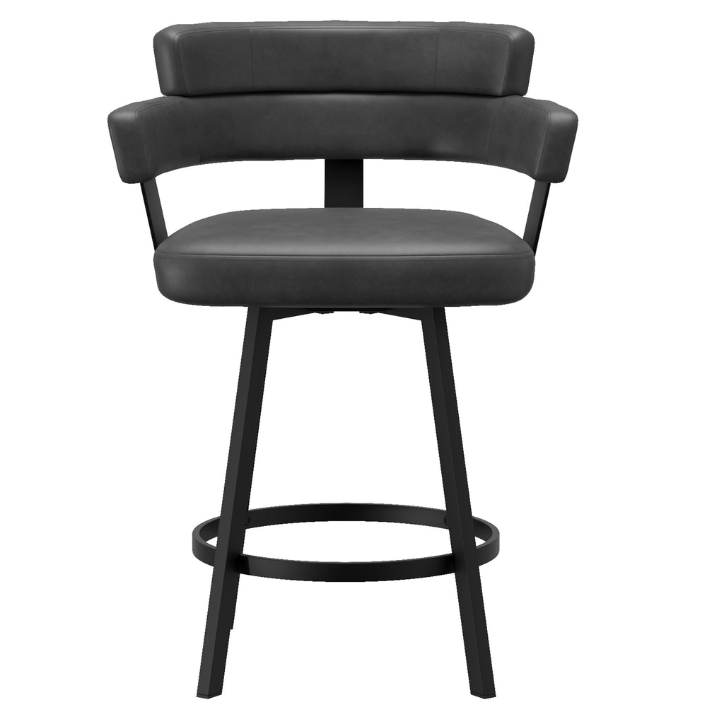 Oberon 26″ Counter Stool with Swivel (Charcoal and Black) (Set of 2)