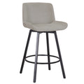 Fern 26″ Counter Stool with Swivel (Grey Fabric and Black) (Set of 2)