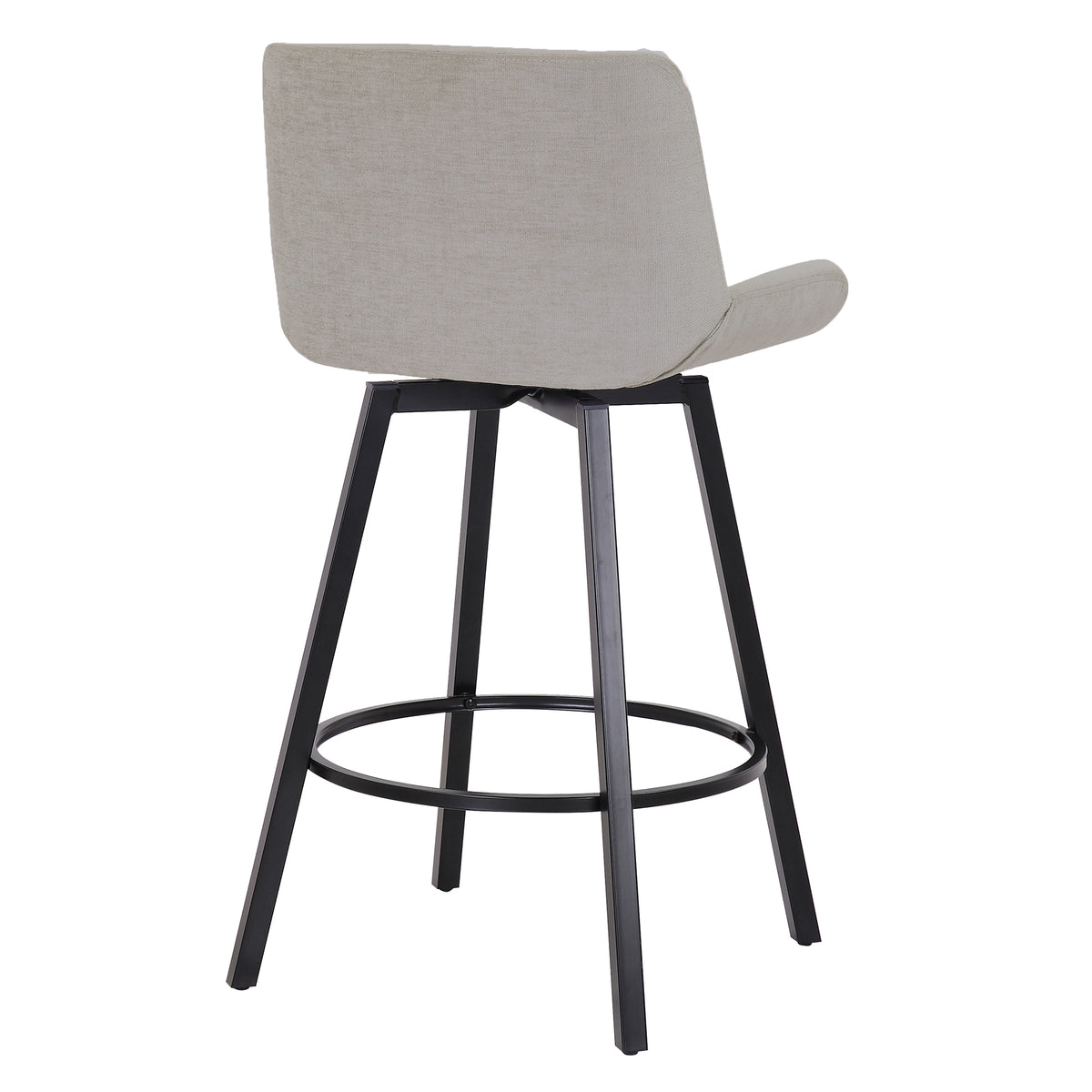 Fern 26″ Counter Stool with Swivel (Grey Fabric and Black) (Set of 2)