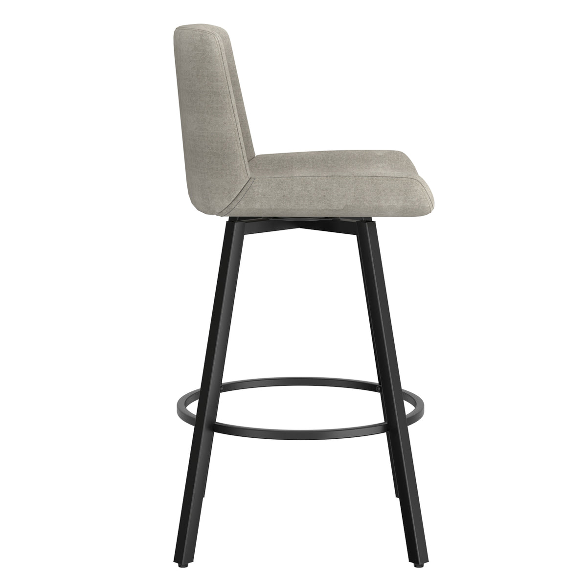 Fern 26″ Counter Stool with Swivel (Grey Fabric and Black) (Set of 2)