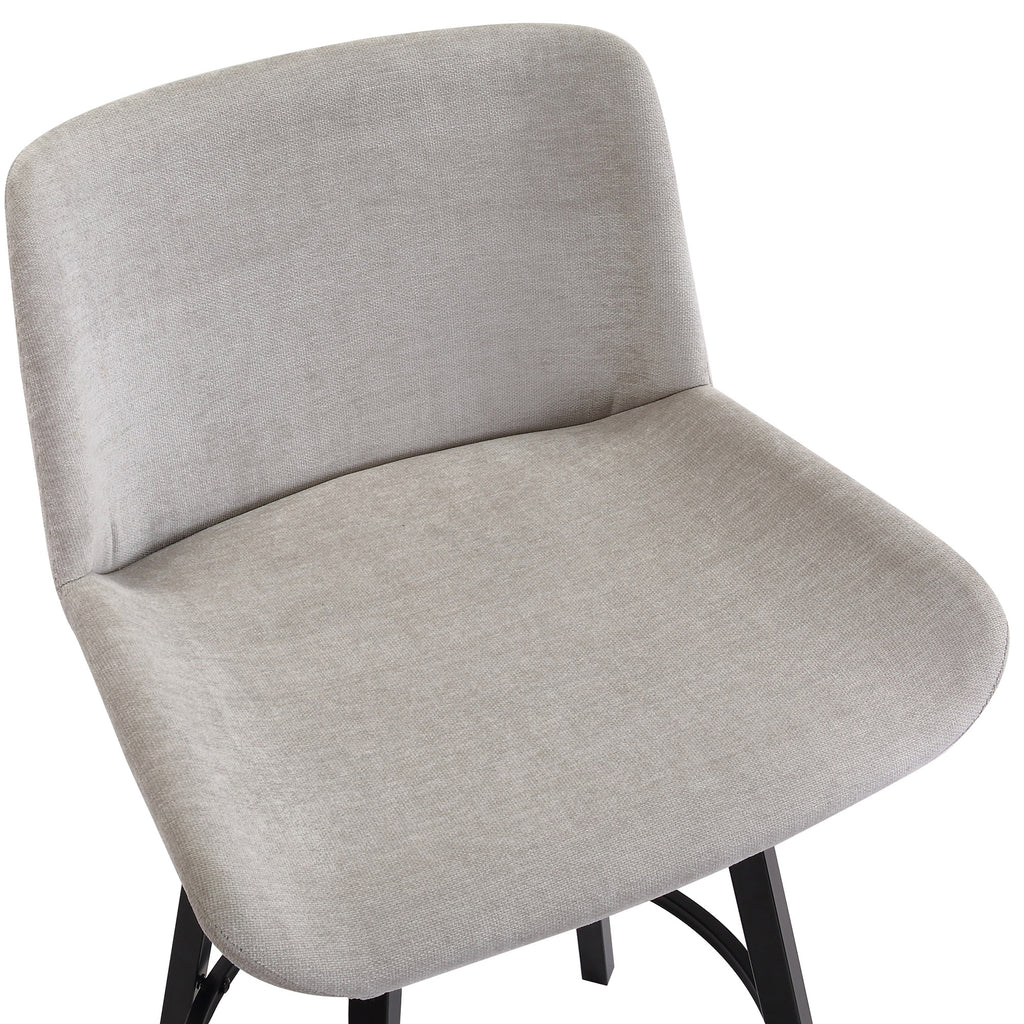 Fern 26″ Counter Stool with Swivel (Grey Fabric and Black) (Set of 2)