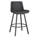 Fern 26″ Counter Stool with Swivel (Vintage Charcoal PU and Black) (Set of 2)