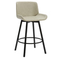 Fern 26″ Counter Stool with Swivel (Vintage Ivory PU and Black) (Set of 2)
