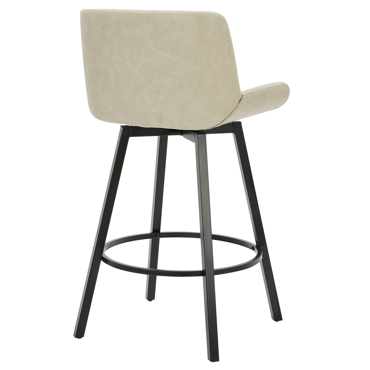 Fern 26″ Counter Stool with Swivel (Vintage Ivory PU and Black) (Set of 2)