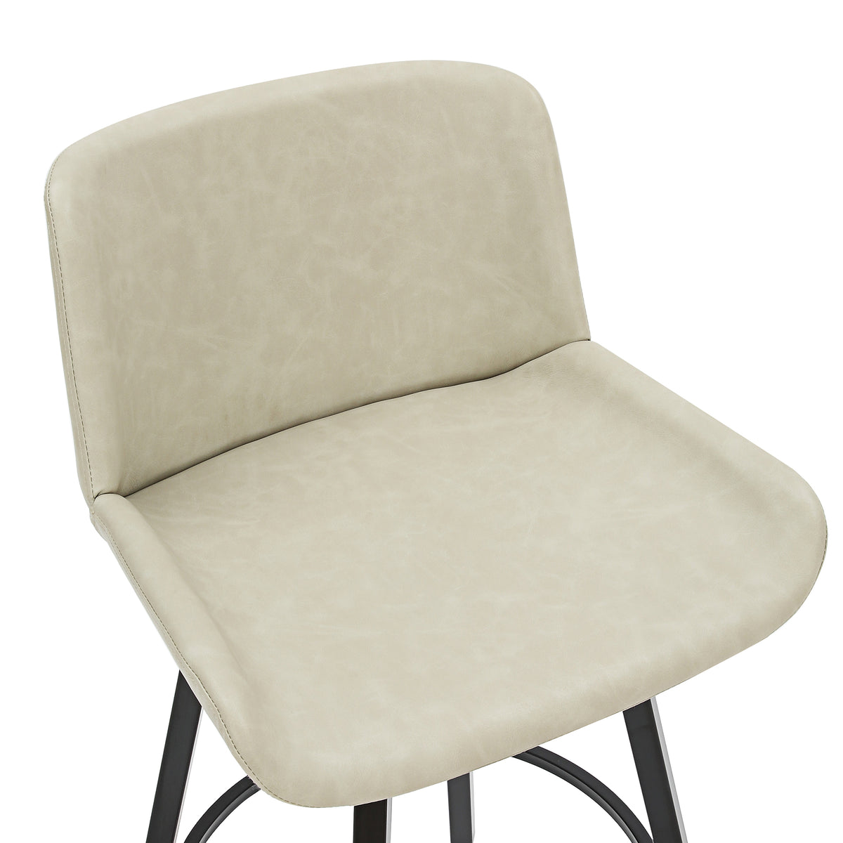 Fern 26″ Counter Stool with Swivel (Vintage Ivory PU and Black) (Set of 2)