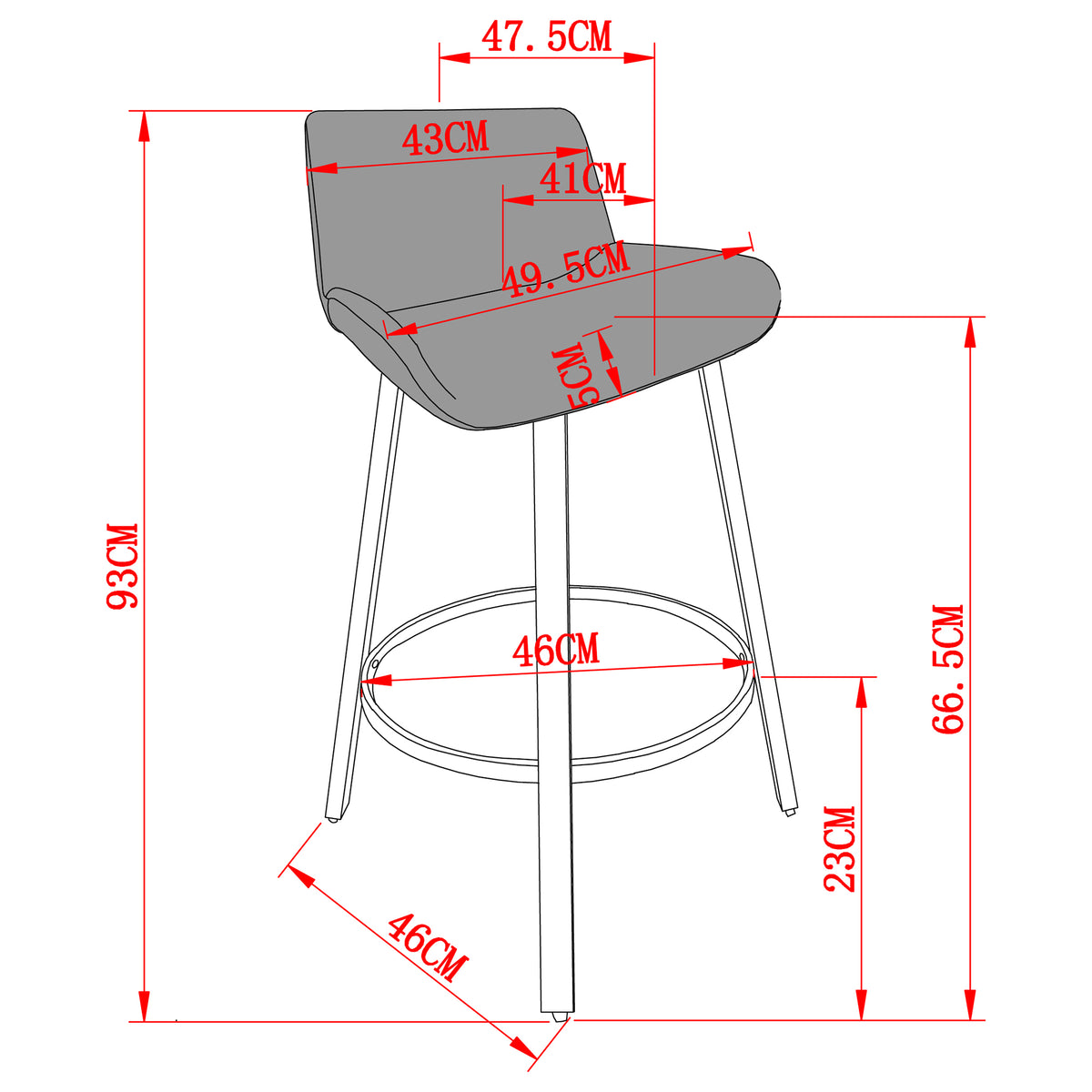 Fern 26″ Counter Stool with Swivel (Vintage Ivory PU and Black) (Set of 2)