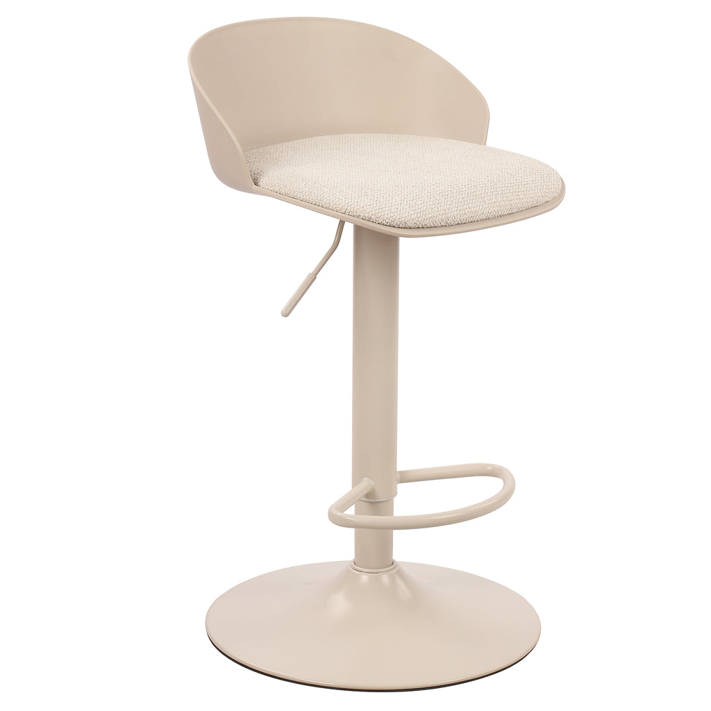 Mabel Adjustable Air-Lift Stool (Beige) (Set of 2)