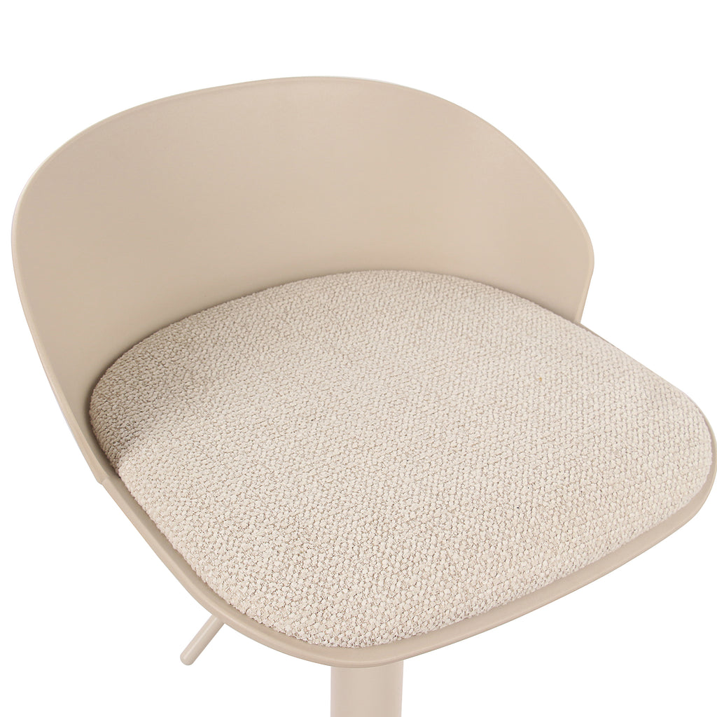 Mabel Adjustable Air-Lift Stool (Beige) (Set of 2)