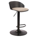 Mabel Adjustable Air-Lift Stool (Black and Beige) (Set of 2)