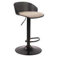 Tabouret réglable à vérin pneumatique Mabel (Noir et beige) (Ensemble de 2)