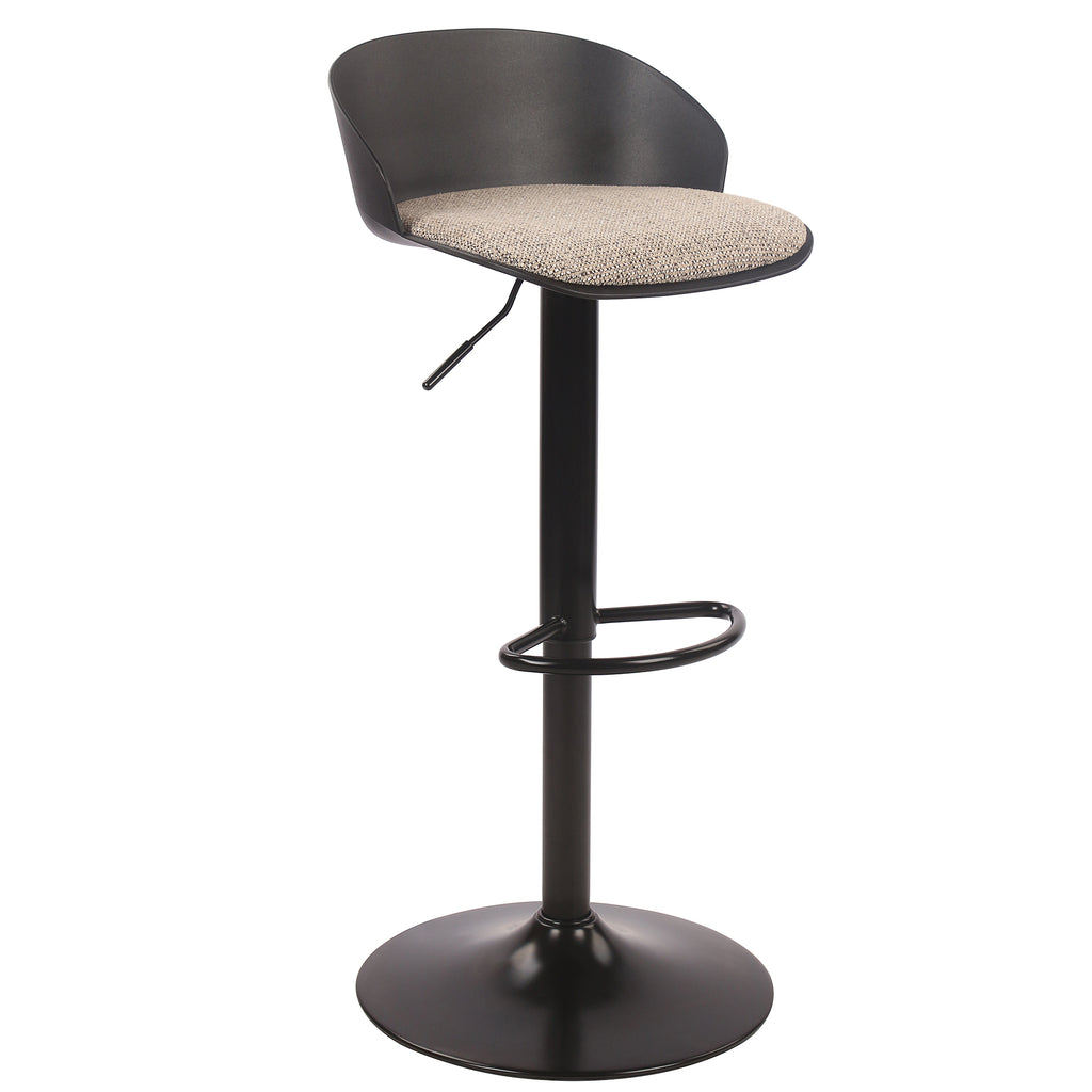 Mabel Adjustable Air-Lift Stool (Black and Beige) (Set of 2)