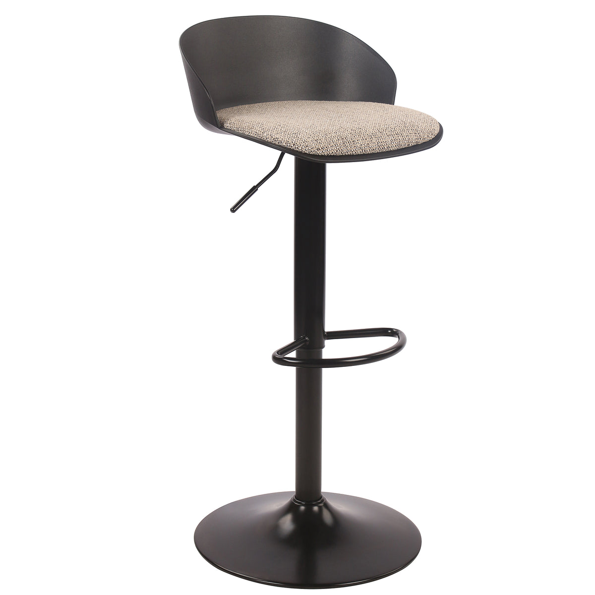 Mabel Adjustable Air-Lift Stool (Black and Beige) (Set of 2)