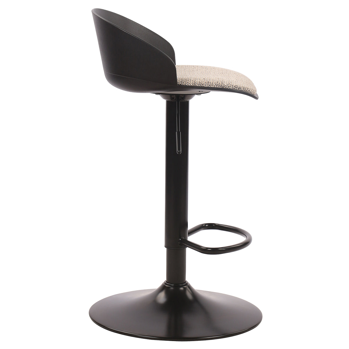 Mabel Adjustable Air-Lift Stool (Black and Beige) (Set of 2)