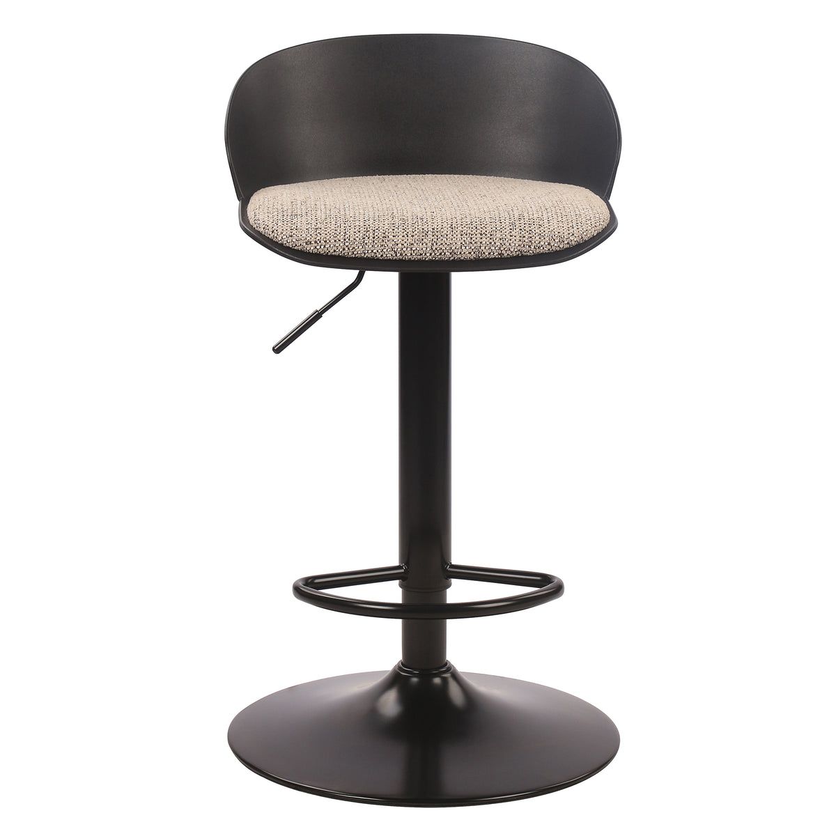 Mabel Adjustable Air-Lift Stool (Black and Beige) (Set of 2)