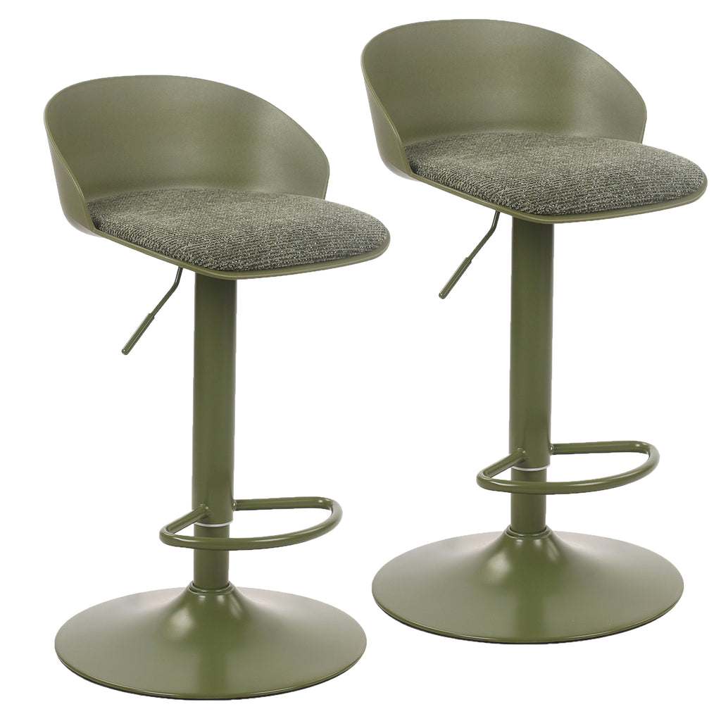 Mabel Adjustable Air-Lift Stool (Green) (Set of 2)