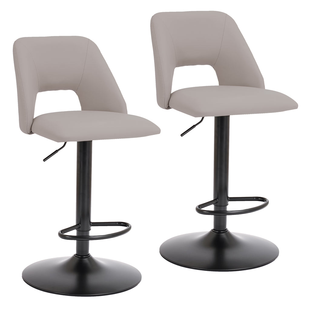 Adler Adjustable Air-Lift Stool (Beige and Black) (Set of 2)