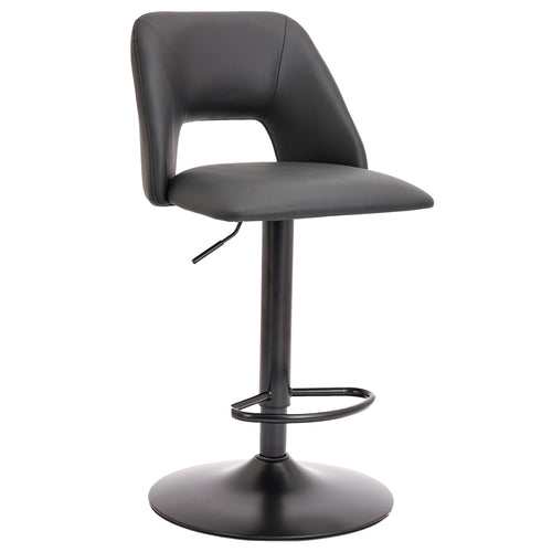 Adler Adjustable Air-Lift Stool (Black and Black) (Set of 2)