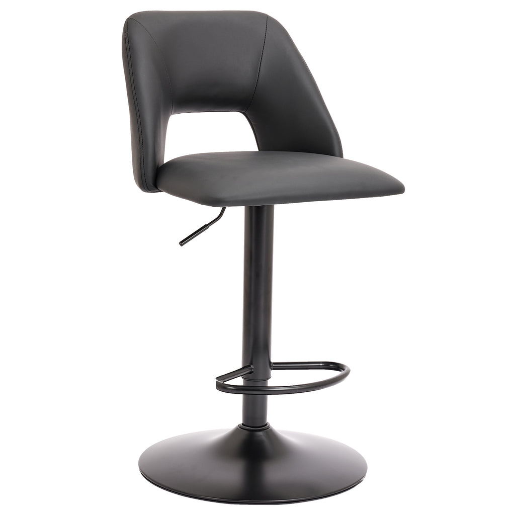 Adler Adjustable Air-Lift Stool (Black and Black) (Set of 2)