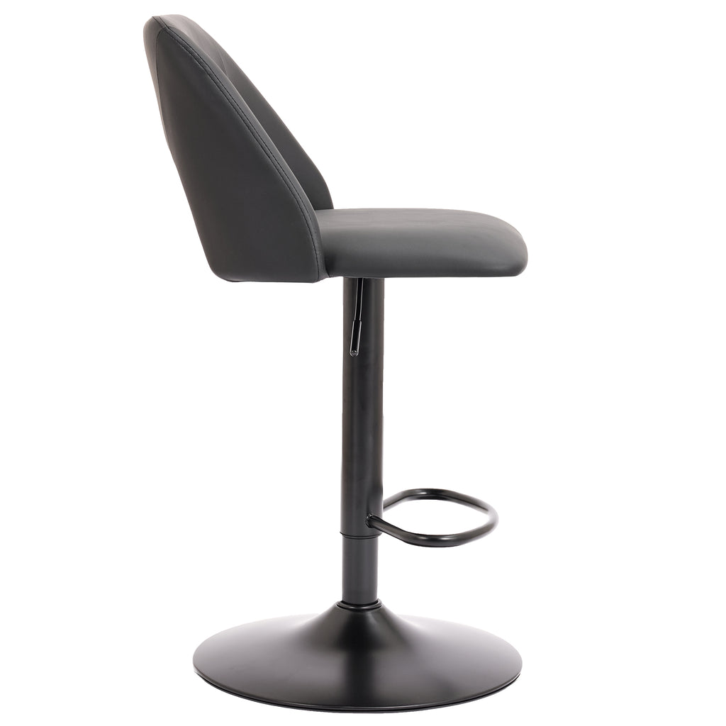 Adler Adjustable Air-Lift Stool (Black and Black) (Set of 2)