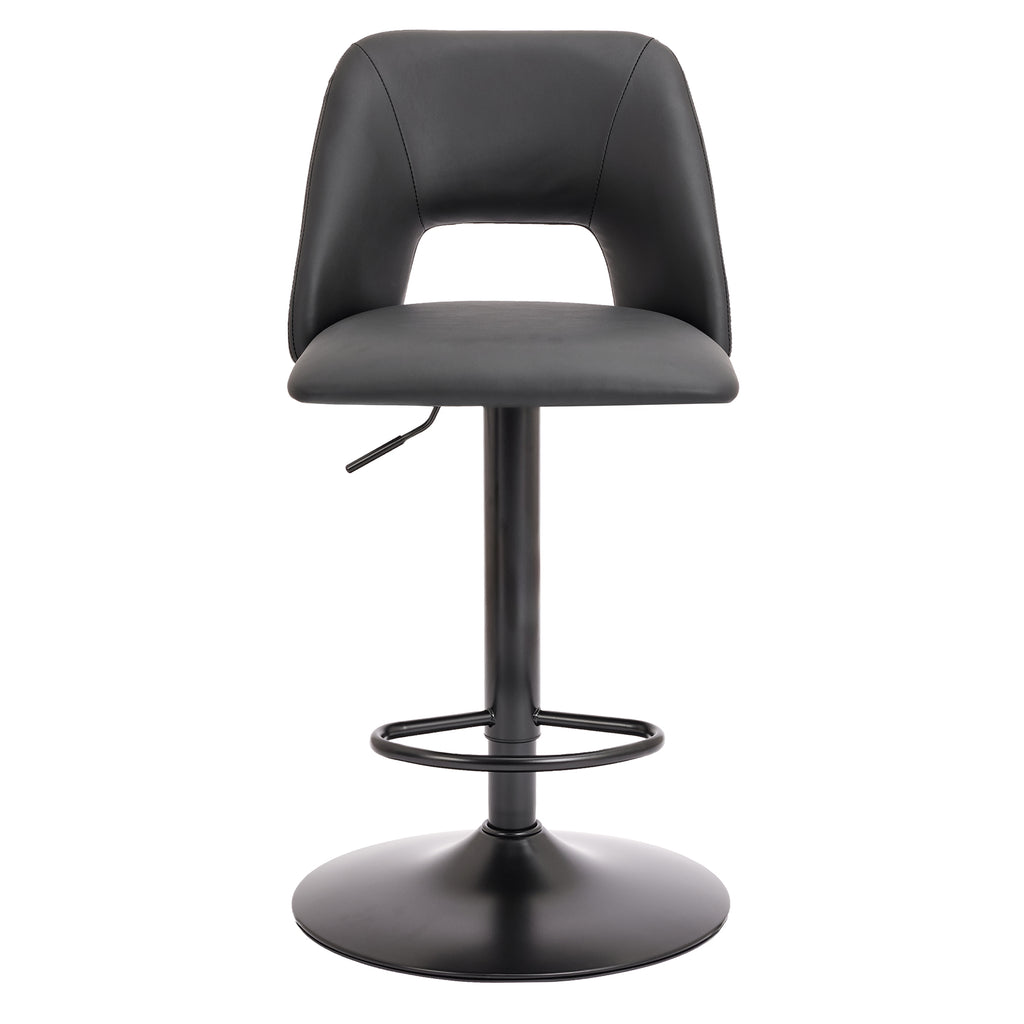 Adler Adjustable Air-Lift Stool (Black and Black) (Set of 2)
