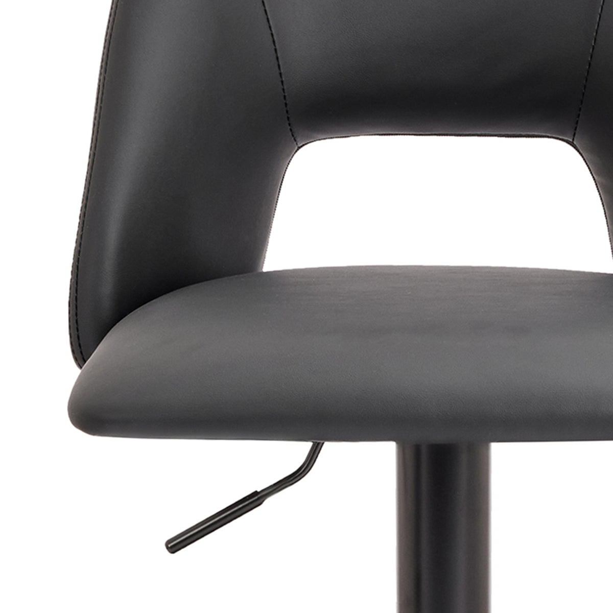 Adler Adjustable Air-Lift Stool (Black and Black) (Set of 2)