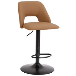 Adler Adjustable Air-Lift Stool (Tan and Black) (Set of 2)