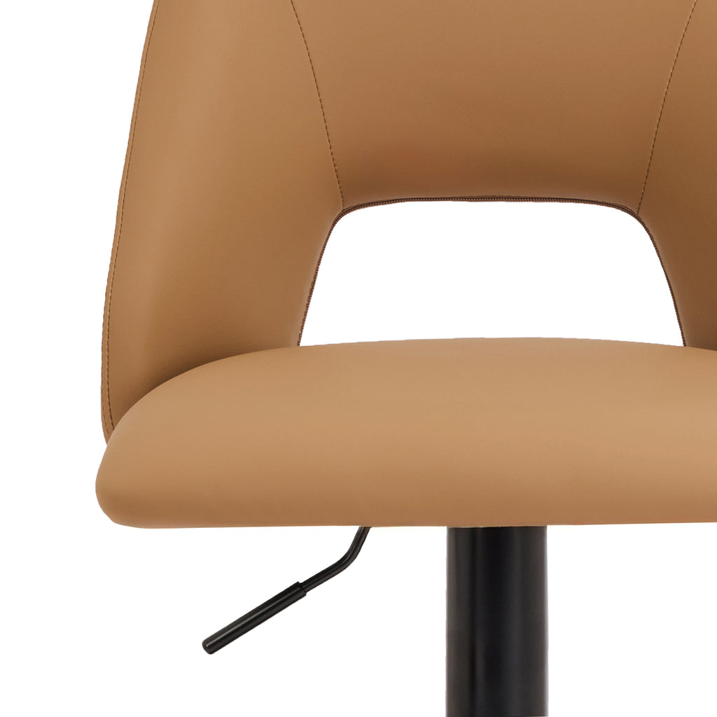 Adler Adjustable Air-Lift Stool (Tan and Black) (Set of 2)