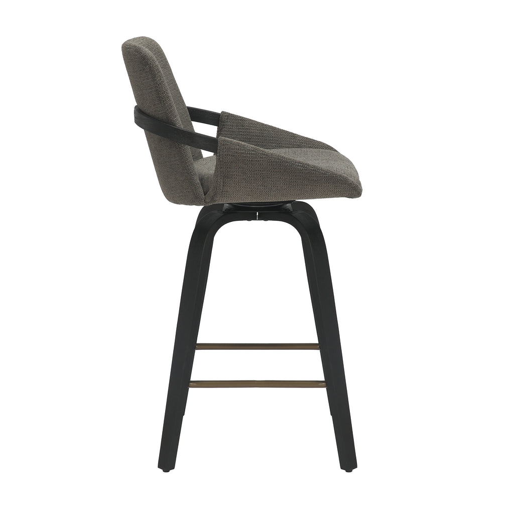 Parker 26″ Counter Stool with Swivel (Charcoal and Black) (Set of 2)