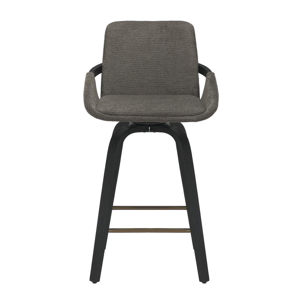 Parker 26″ Counter Stool with Swivel (Charcoal and Black) (Set of 2)