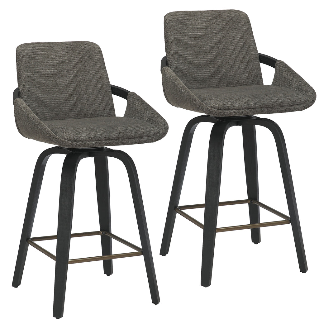 Parker 26″ Counter Stool with Swivel (Charcoal and Black) (Set of 2)
