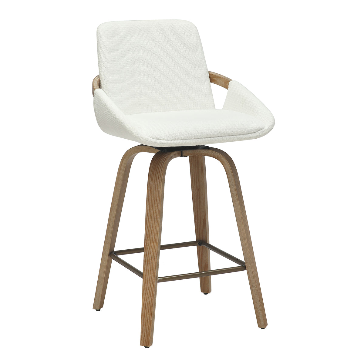 Parker 26″ Counter Stool with Swivel (Ivory and Whitewash) (Set of 2)