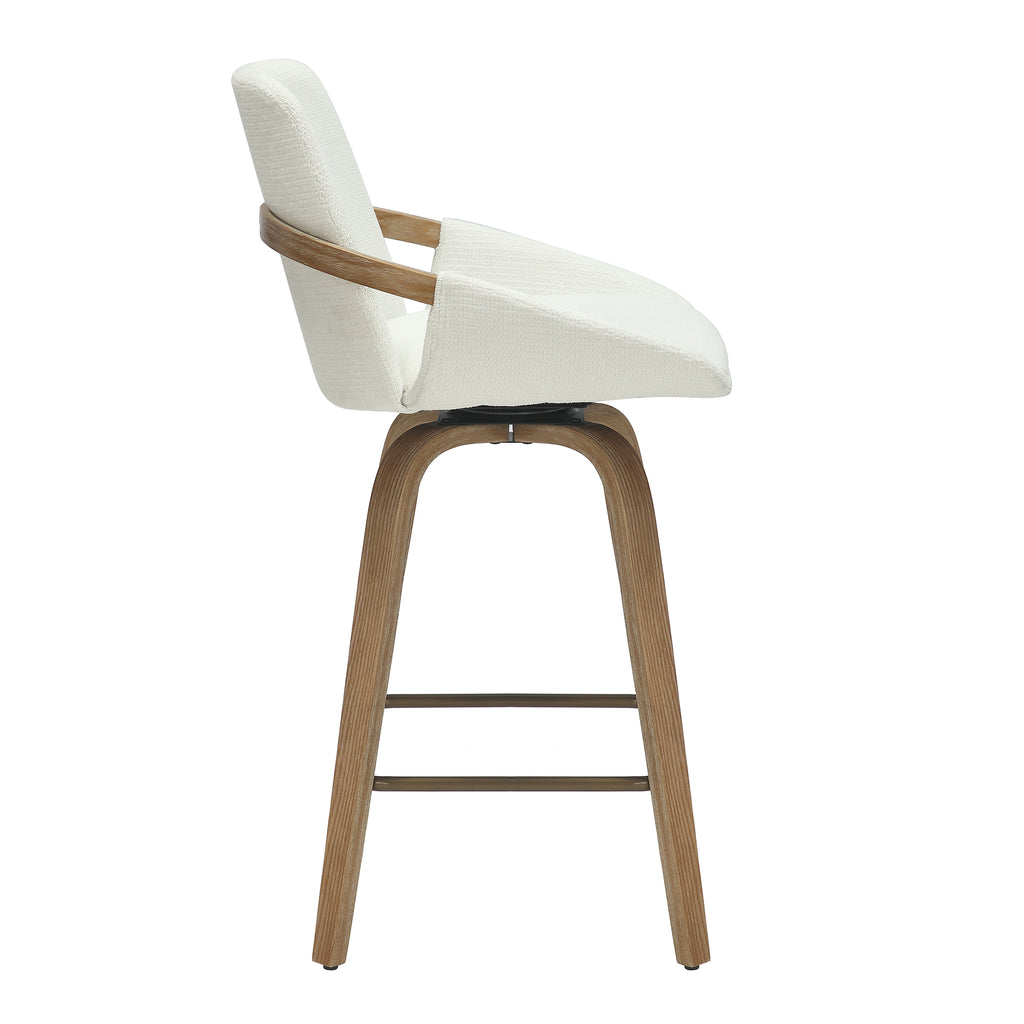 Parker 26″ Counter Stool with Swivel (Ivory and Whitewash) (Set of 2)