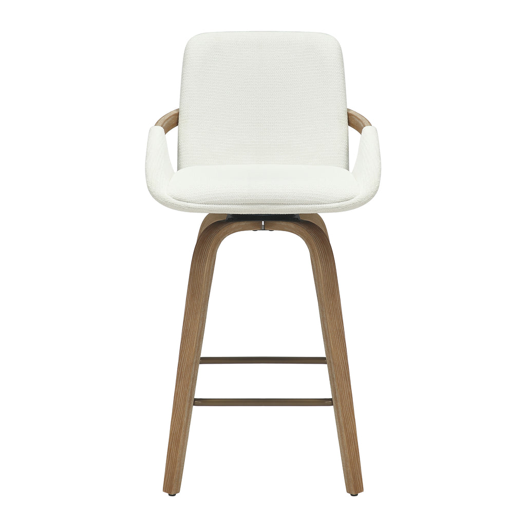 Parker 26″ Counter Stool with Swivel (Ivory and Whitewash) (Set of 2)