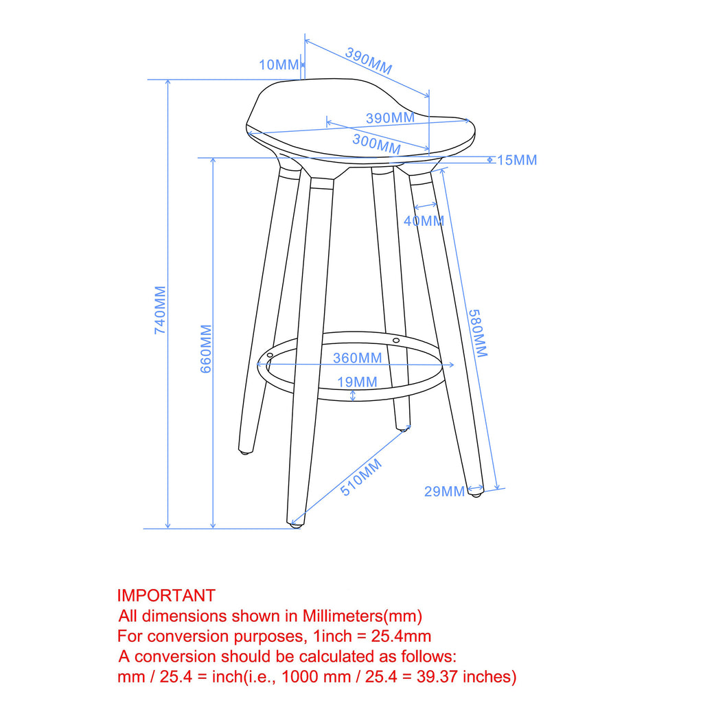Trex 26″ Counter Stool (Black and Black) (Set of 2)