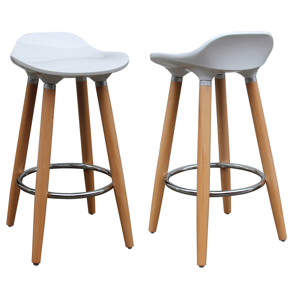 Trex 26″ Counter Stool (White and Natural) (Set of 2)