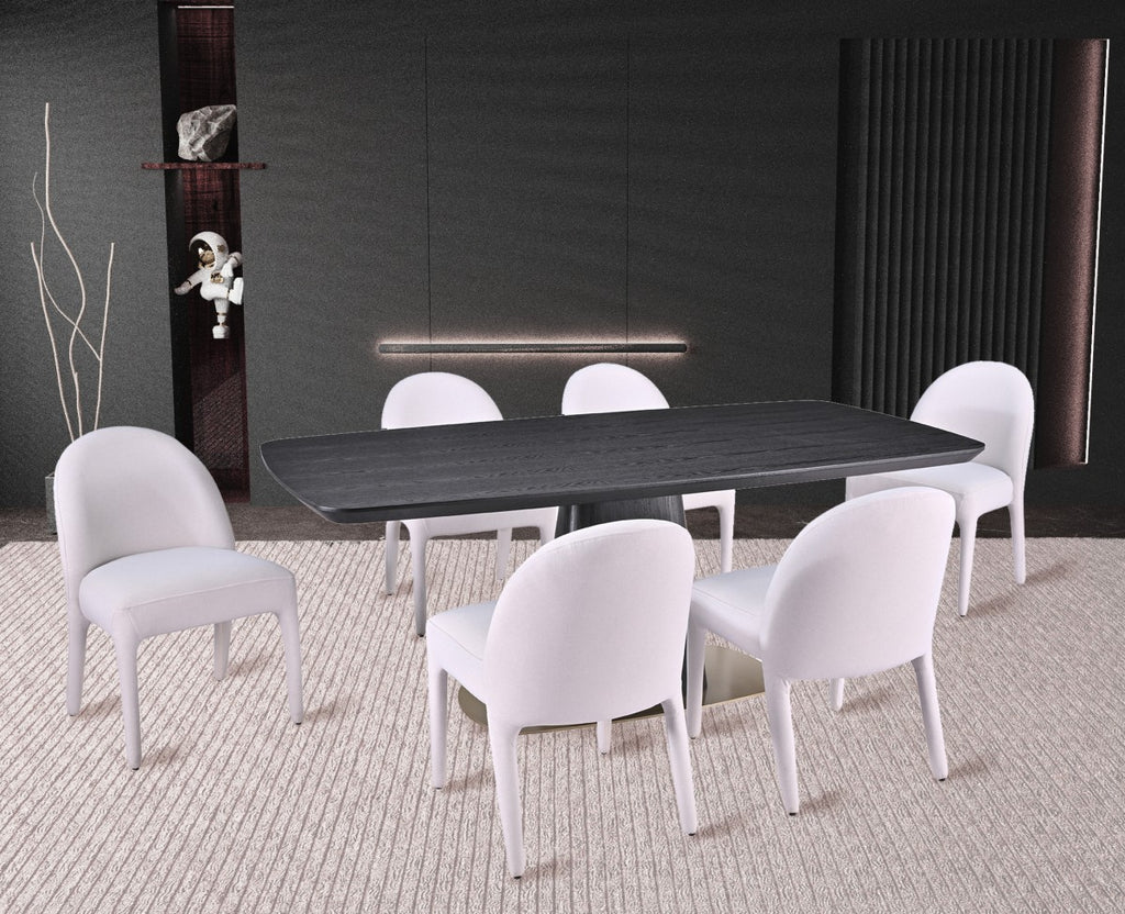 7-Piece Dining Set (Black/Beige)