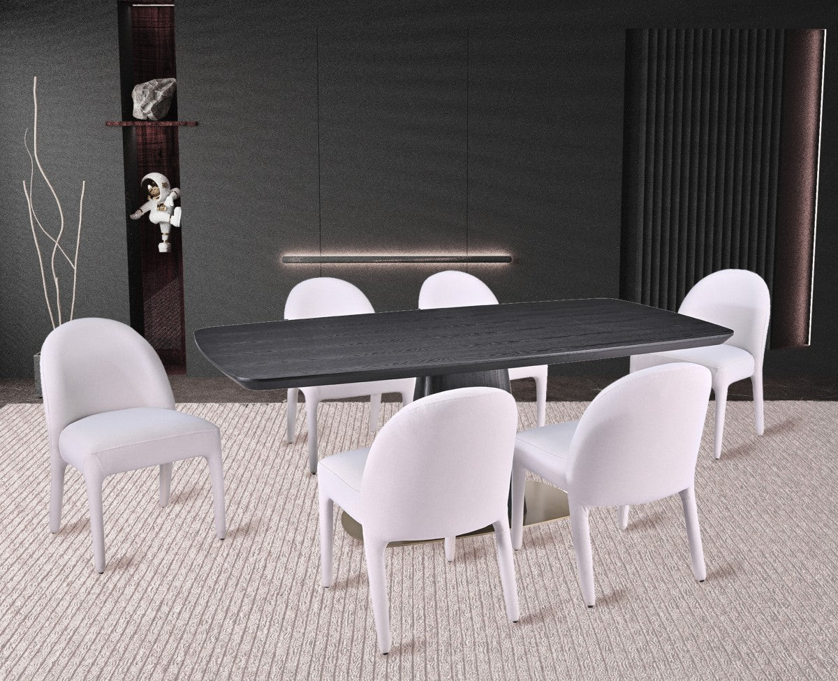 7-Piece Dining Set (Black/Beige)