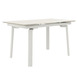 Bellaro and Freya 5pc Dining Set - Travertine Table and Toffee/Natural Chairs