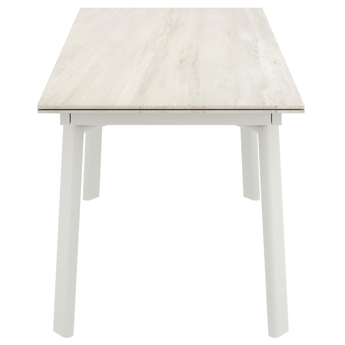 Bellaro and Freya 5pc Dining Set - Travertine Table and Toffee/Natural Chairs