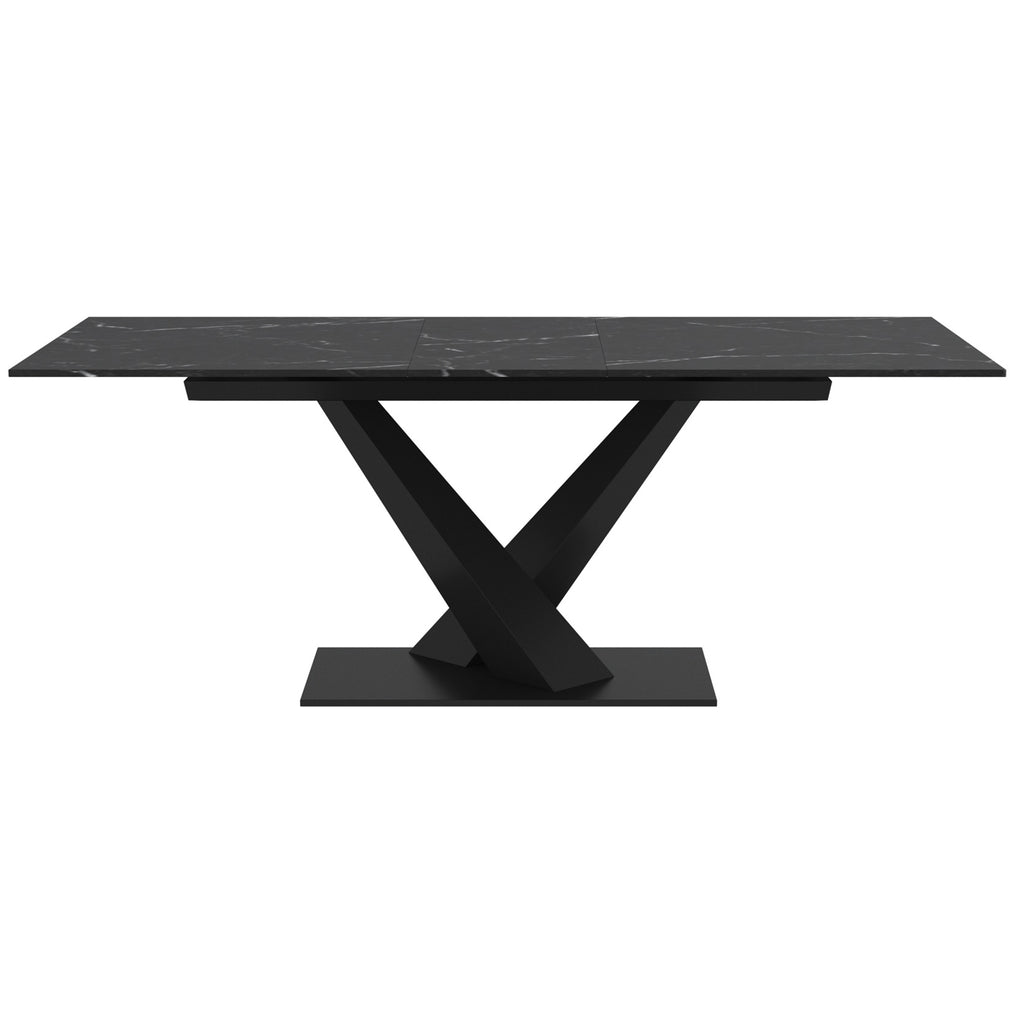 Julius and Talon 7pc Dining Set - Black Table and Camel Chairs