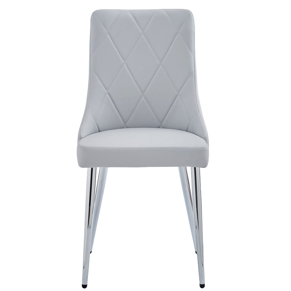 Solara and Devo 5pc Dining Set - Chrome Table and Grey Chairs