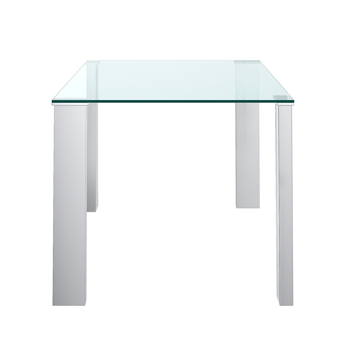 Frankfurt and Maxim 5pc Dining Set - Chrome Table and Grey Chairs