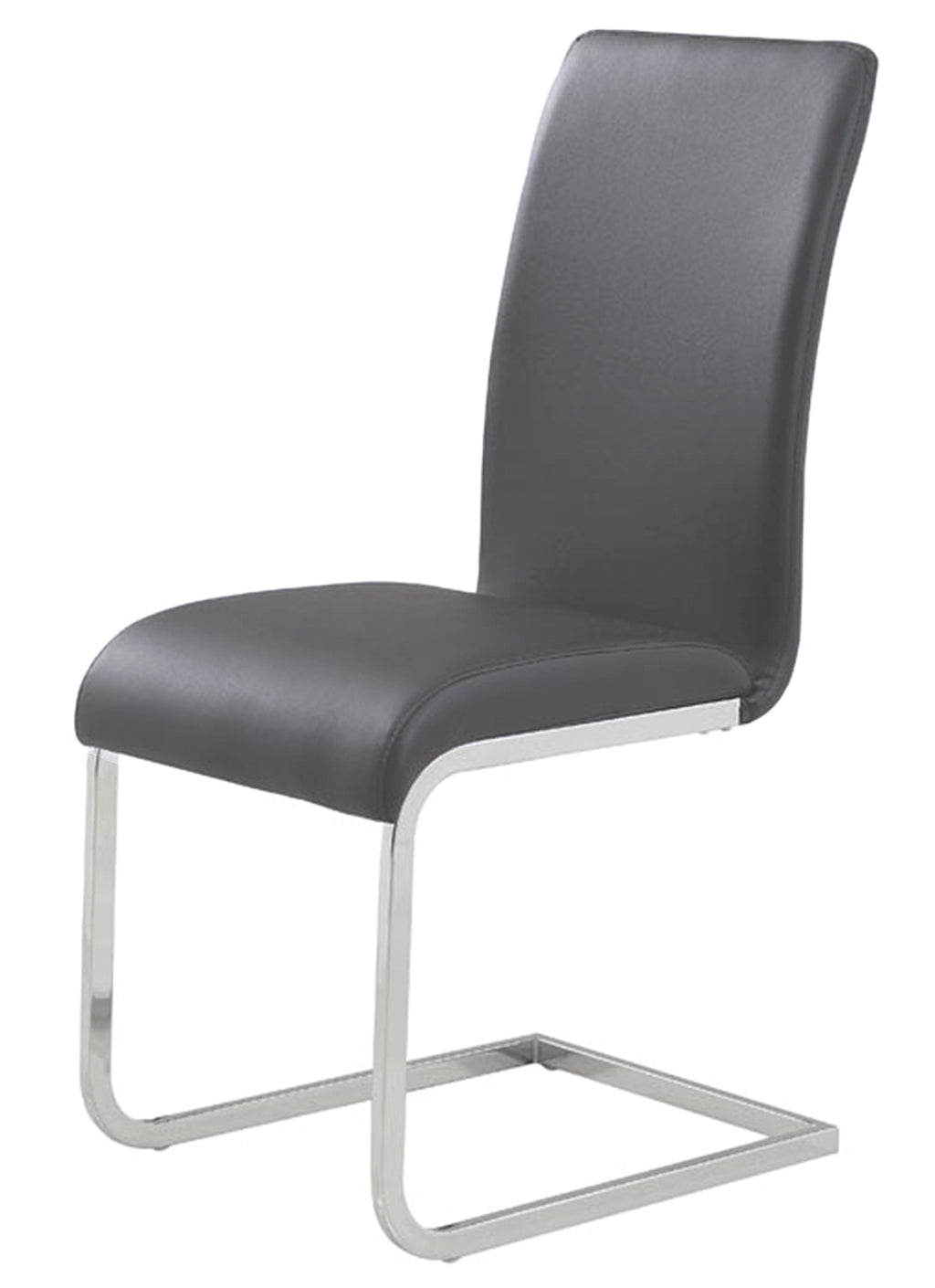 Frankfurt and Maxim 5pc Dining Set - Chrome Table and Grey Chairs