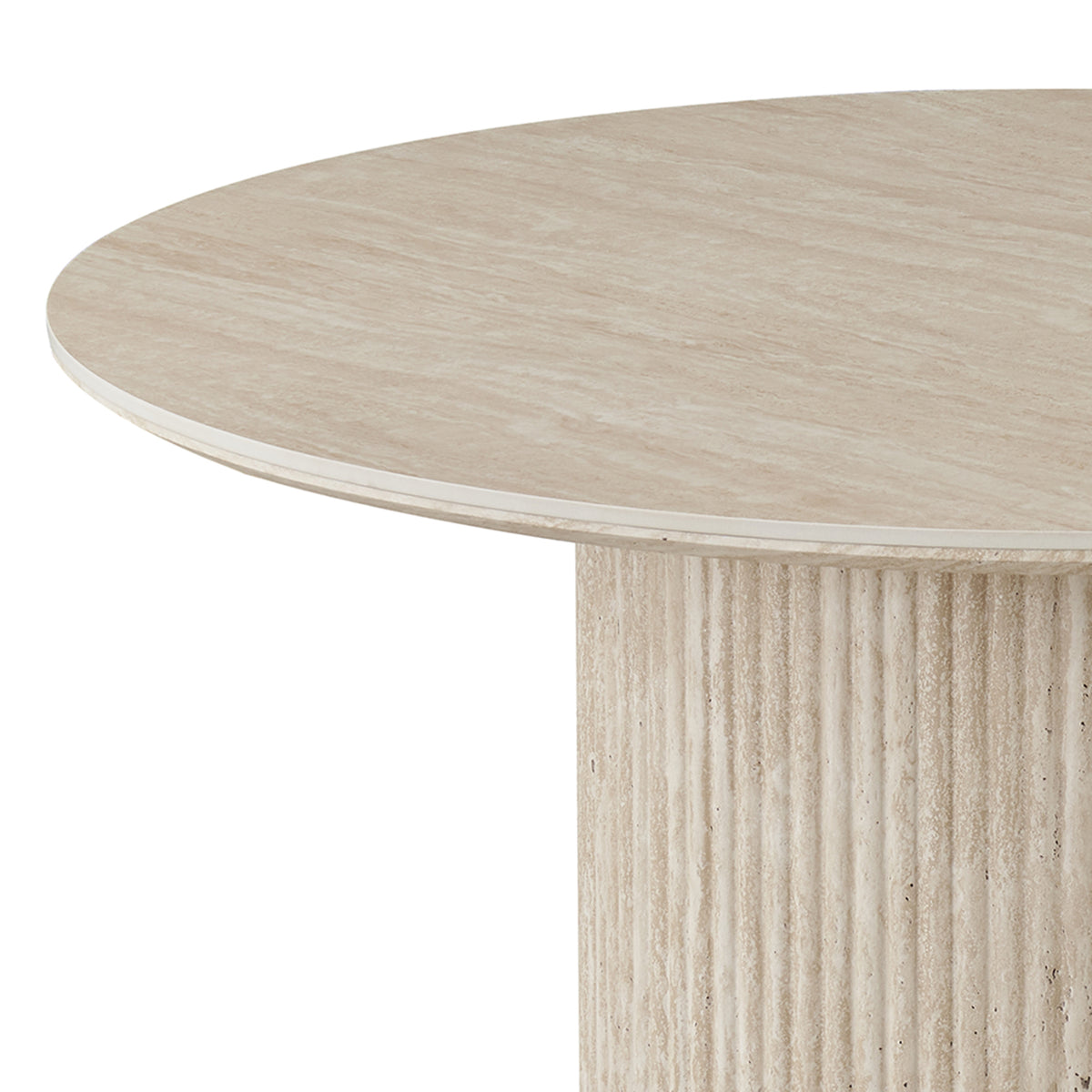 Thalia and Amara 5pc Dining Set - Ivory and Travertine Table and Beige Chairs