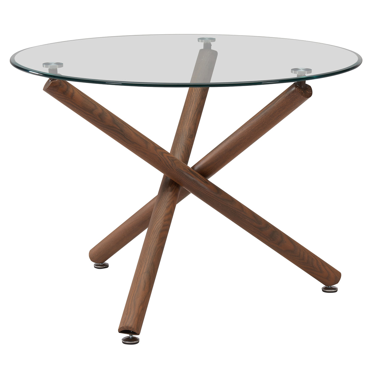 Rocca and Cora 5pc Dining Set - Walnut Table and Beige Chairs