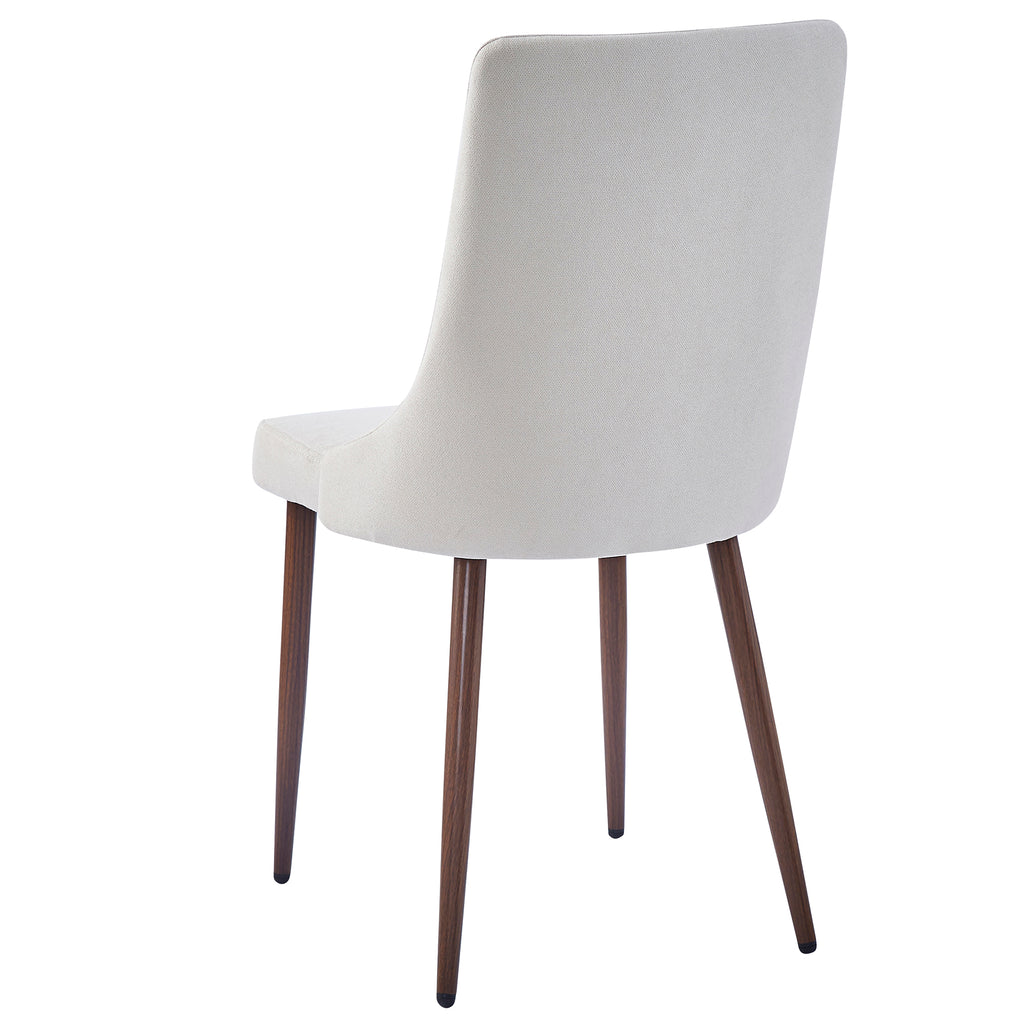 Rocca and Cora 5pc Dining Set - Walnut Table and Beige Chairs