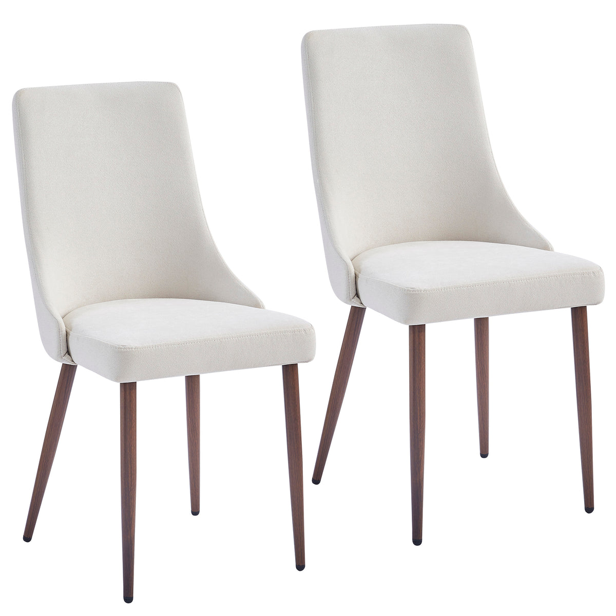 Rocca and Cora 5pc Dining Set - Walnut Table and Beige Chairs